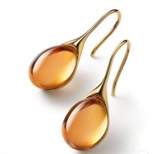 Amber Teardrop Earrings A1284
